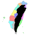 1909年行政區劃 (黑色為蕃地)