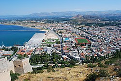 Nauplijas panorāma no Palamidi cietokšņa.