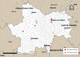 Carte des communes avec sites Seveso