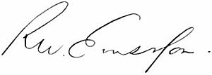 Signature of U.S. author Ralph Waldo Emerson.