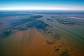 Deltamonding van de Atchafalaya River in de golf van Mexico.