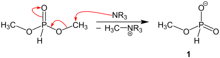 Erster Teil des Reaktionsmechanismus der Atherton-Todd-Reaktion