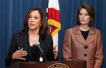 Cortez Masto with then-California Attorney General (and later Senate colleague and vice president) Kamala Harris in December 2011 Attorney General Kamala D. Harris Announces Mortgage Investigation Alliance.jpg