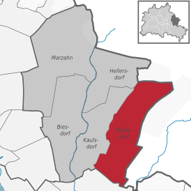 Расположение района в округе Марцан-Хеллерсдорф