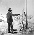 Berry im Februar 1908 auf dem Berninapass