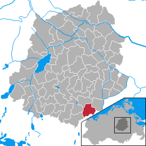 Poziția Breesen pe harta districtului Demmin