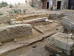 Excavation of a temple in the Jacobin Convent's northern courtyard.