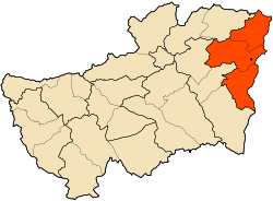 Mapa do distrito dentro da província de Souk Ahras