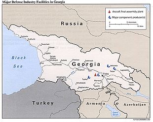 Map of Georgia, indicating defence plants