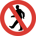 EEC Safety Sign 1977 - Pedestrians forbidden