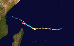 Trajectoire passant au nord de Madagascar.