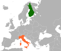 Haritada gösterilen yerlerde Finland ve Italy