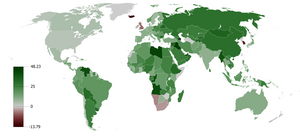 English: Gross domestic product growth from 20...