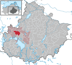 Elhelyezkedése Mecklenburg-Elő-Pomeránia térképén