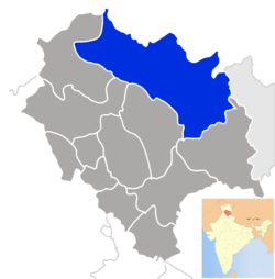 Location of Lahaul and Spiti  लाहौल और स्पीति जिला district in Himachal Pradesh