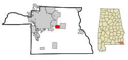 Location of Avon, Alabama