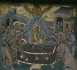 mozaika v naose (chrám Chóra), Smrť Panny Márie