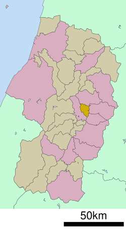 Location of Kahoku in Yamagata Prefecture ê uī-tì