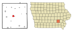 Location of Sigourney, Iowa