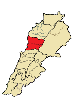موقعیت استان کسروان-جبیل در لبنان