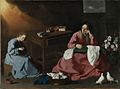 La Maison de Nazareth de Zurbarán, montre que la taille d’un drap blanc a été augmentée après l’application de la peinture de fond sombre ; la zone élargie est d’un blanc plus foncé.