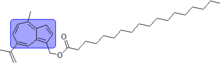 (7-isopropenyl-4-methylazulen-1-yl)methyl stearate structure