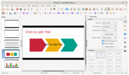 LibreOffice Impress 7.1.2 in esecuzione su Linux