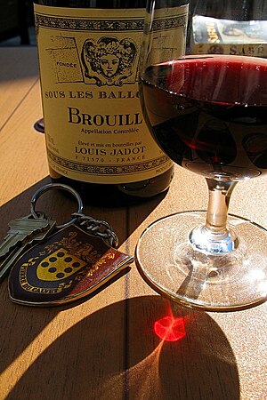 Bottle of Louis Jadot Brouilly Cru Beaujolais ...