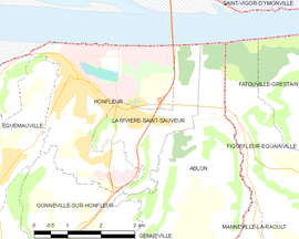 Mapa obce La Rivière-Saint-Sauveur