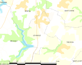 Mapa obce Le Hinglé