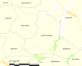 Mapa obce Sainte-Gemme