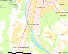 Mapa obce Le Pont-de-Claix
