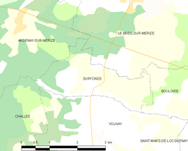 Mapa obce Surfonds