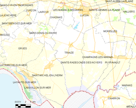 Mapa obce Triaize