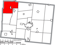 Location of Stokes Township in Logan County