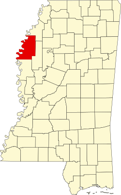 Karte von Bolivar County innerhalb von Mississippi