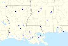 Map of radio affiliates. New Orleans Saints radio affiliates.png