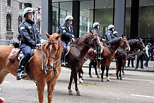 Chicago Police Department officers on horseback Occupy Chicago May Day - Illinois Police 3.jpg