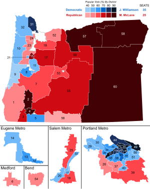 Oregon House of Representatives election, 2016 results by district (shaded).svg