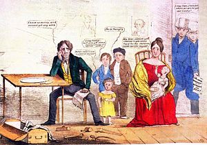 US Whig poster showing unemployment in 1837