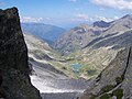 Panorama dal Passo Miller (2818 m) verso la valle omonima