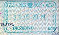 Pre-Schengen passport stamp from border crossing into the Czech Republic at Bílý Potok.