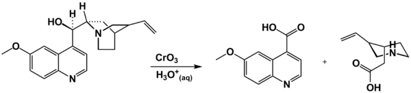 Oxidation of quinine by chromic acid to quininic acid and meroquinene