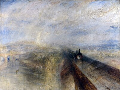 Lluvia, vapor y velocidad. El gran ferrocarril del Oeste, Turner, 1844.