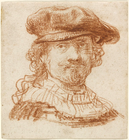 Zelfportret, rood krijt op papier, ca. 1637, National Gallery of Art, Washington