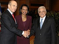 Secretary Rice, Israeli Prime Minister Ehud Ol...