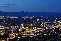 Downtown Roanoke, Virginia, from atop Mill Mountain