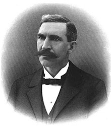 Head and shoulders, black and white illustration of Vermont Attorney General Rufus E. Brown