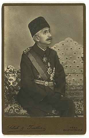 Sultan Mehmed VI, last sultan of the Ottoman Empire. (Carte de visite by Sébah & Joaillier, restored by Adam Cuerden)