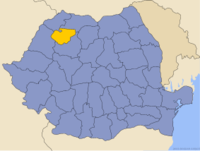 Administrativna karta s naznakom županije Sălaj
